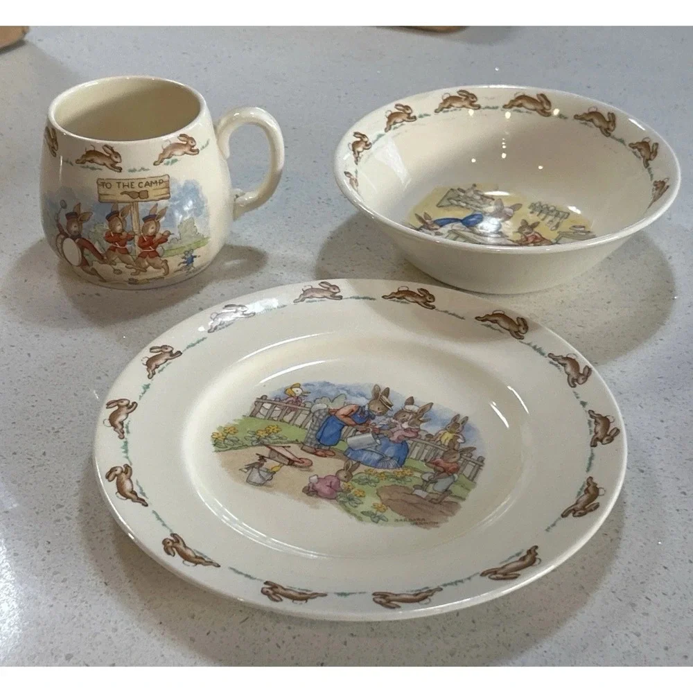 Rare Barbara Vernon Bunny kind 1930's Cup/Bowl/Plate. Gorgeous For‎ Easter!